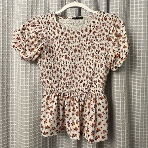 Zara peplum flowery top